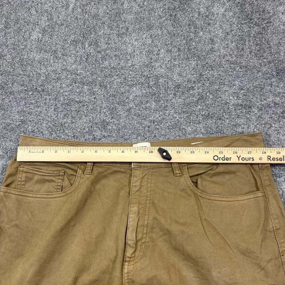 Flint And Tinder Pants Mens 36x34 Brown Stretch Denim Chino Tapered Leg Casual